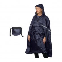 Poncho de ploaie pliabila cu dunga reflectorizanta Poncho de ploaie pliabila cu dunga reflectorizanta
